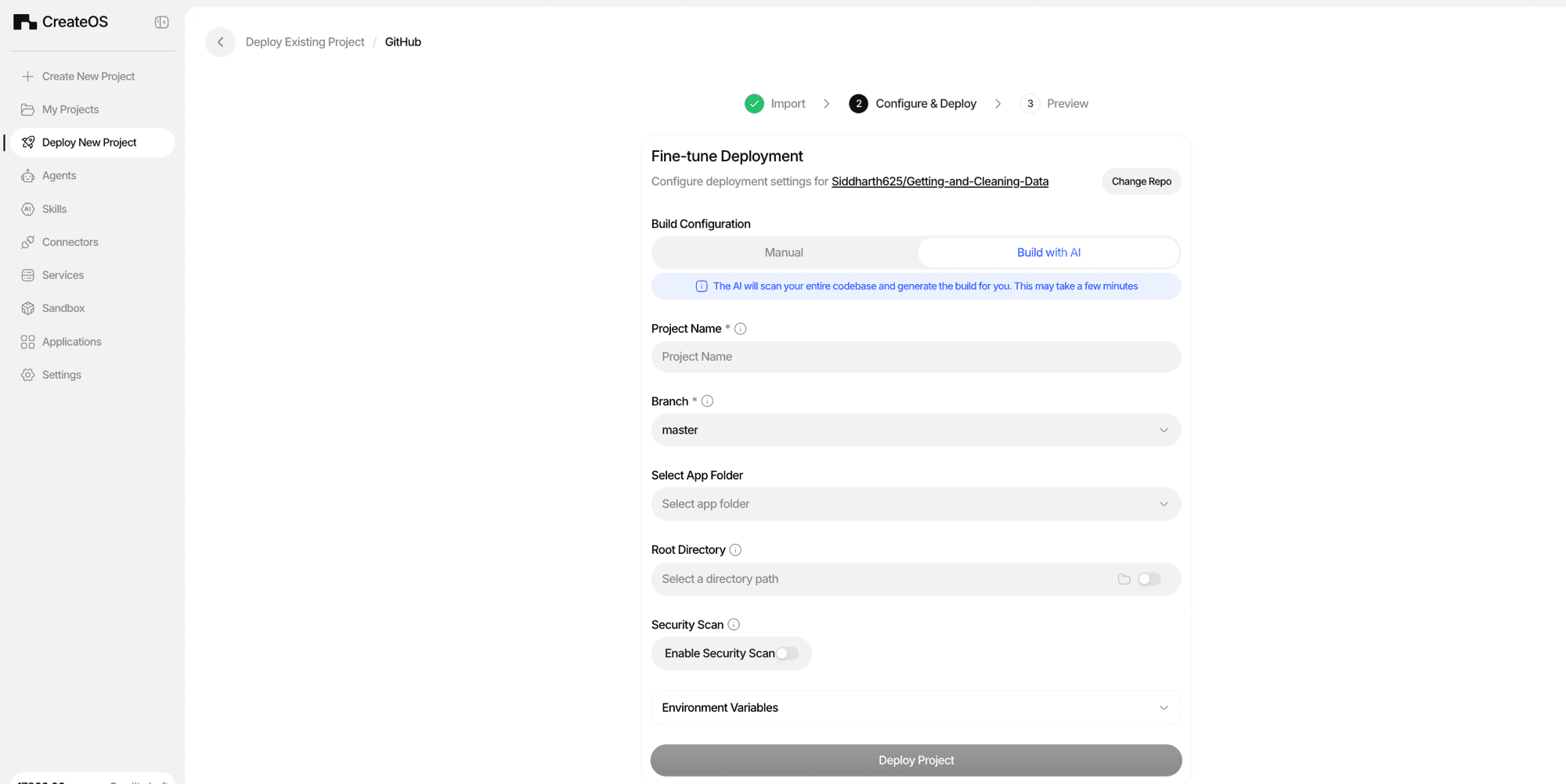 AI-assisted CI/CD screenshot